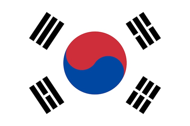 Vector bandera de corea del sur ilustración vectorial