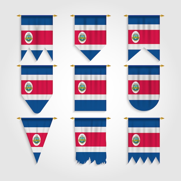 Bandera de costa rica en varias formas