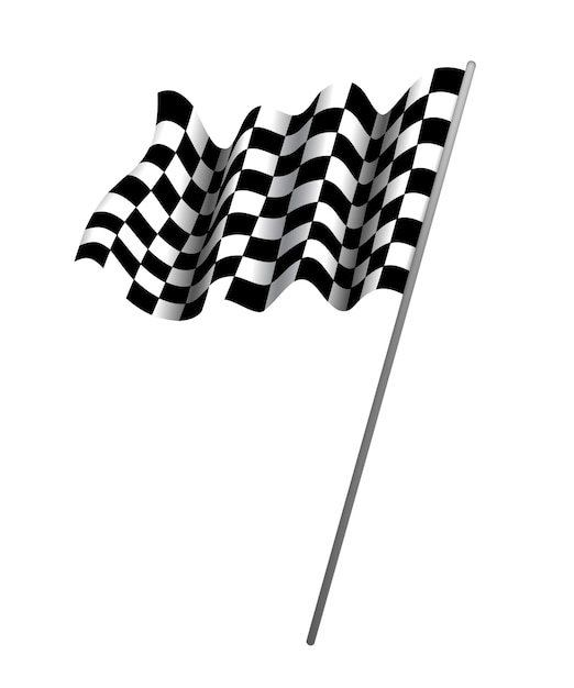 Bandera a cuadros aislada en una ilustración de stock de fondo blanco