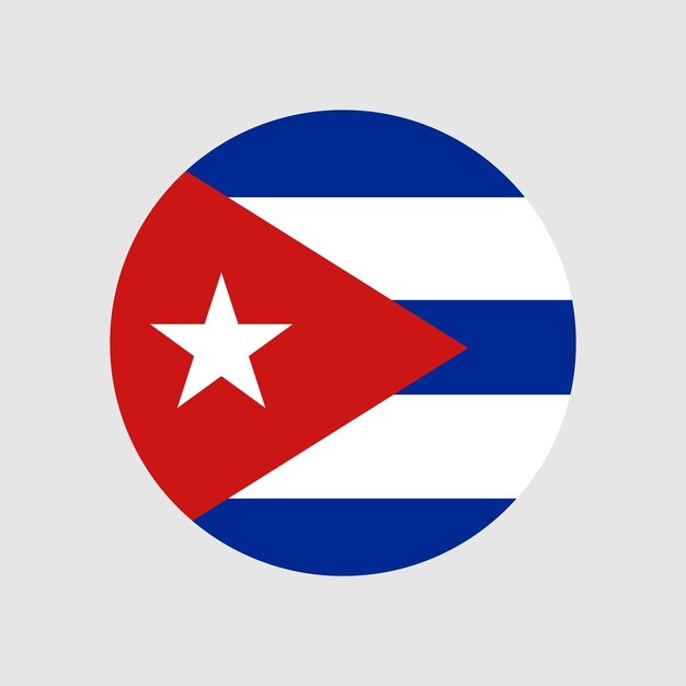 La bandera de Cuba como un icono redondo y brillante