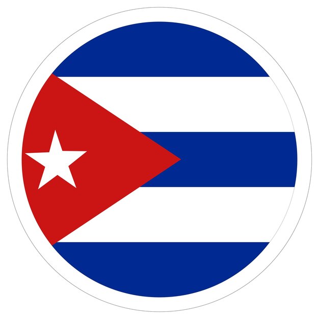 Bandera de Cuba en forma de diseño redondo