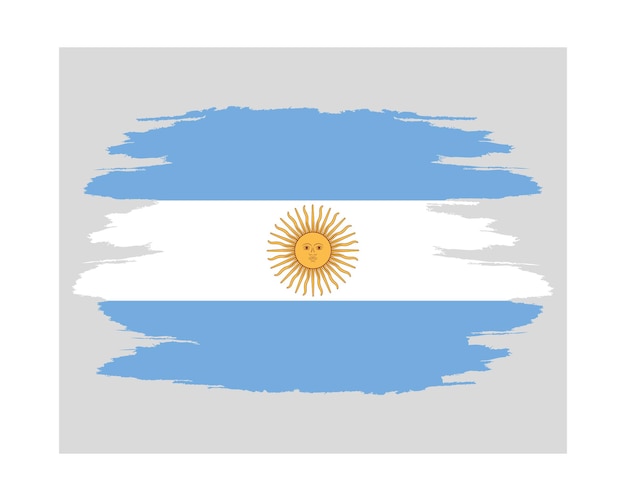 Vector bandera dañada de argentina bandera de argentina con textura grunge bandera nacional de argentina con escudo de armas