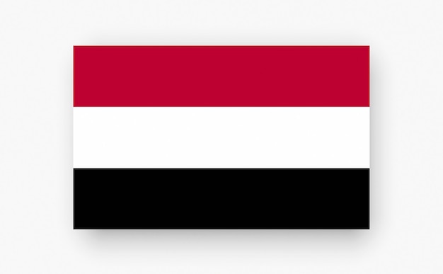 Vector bandera detallada de yemen sobre fondo blanco ilustración vectorial jpg