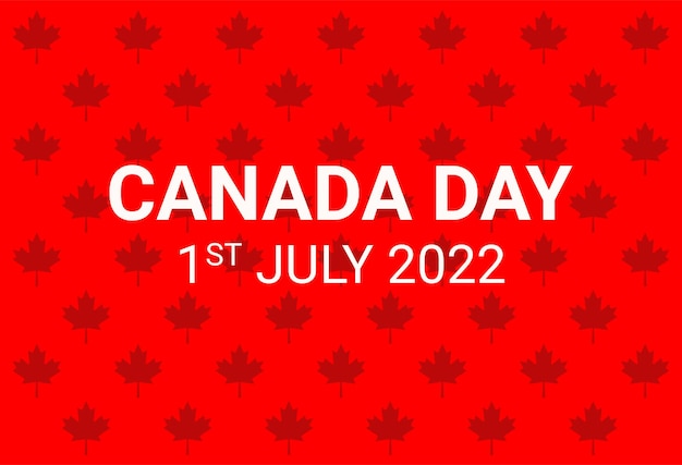 Bandera del día de canadá con hojas de arce sobre fondo rojo 1 de julio de 2022 día de la independencia de canadá