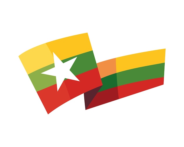 Vector bandera del día de la independencia de myanmar aislada