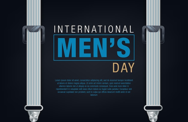 Bandera del día internacional de los hombres. letras del día de los hombres