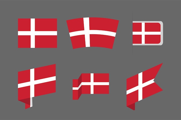 Bandera de Dinamarca La bandera de Dinamarca Bandeira de Dinamarca Símbolo nacional del país Ilustración vectorial