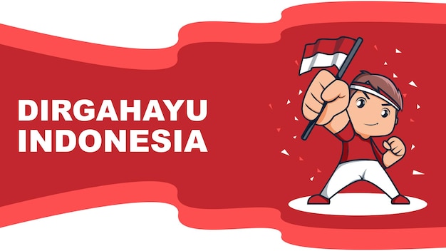 Vector bandera de dirgahayu indonesia