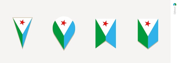 Bandera de Djibouti en la ilustración de vector de diseño vertical