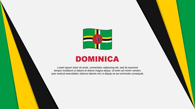 Bandera de Dominica Plantilla de diseño de fondo abstracto Bandera del Día de la Independencia de Dominica Ilustración vectorial de dibujos animados Bandera de Dominica