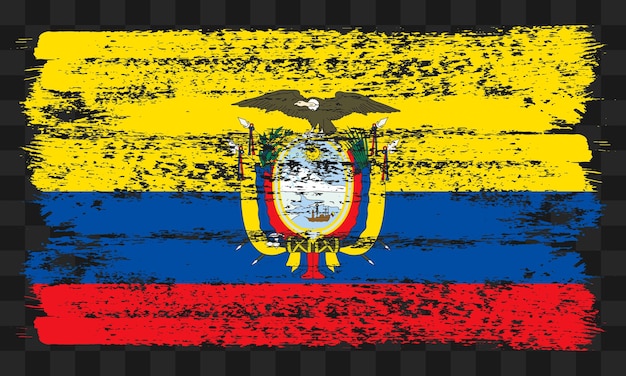 Bandera del Ecuador en estilo grunge