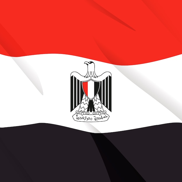 Vector bandera elegante de egipto con diseño plano