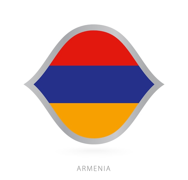 Bandera del equipo nacional de armenia con estilo para competiciones internacionales de baloncesto