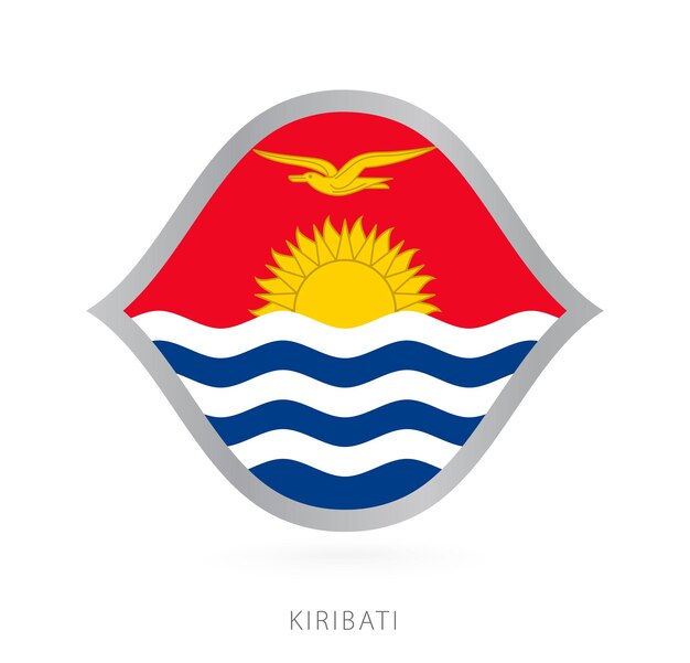 Bandera del equipo nacional de kiribati con estilo para competiciones internacionales de baloncesto