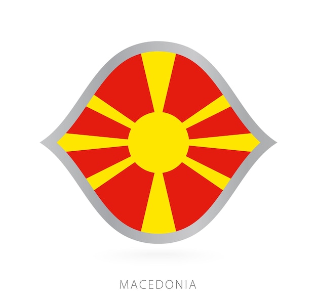 Bandera del equipo nacional de macedonia con estilo para competiciones internacionales de baloncesto