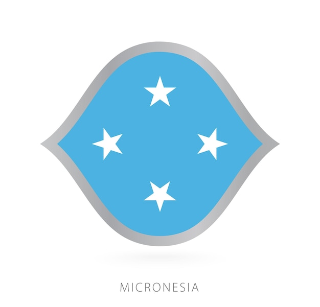 Bandera del equipo nacional de Micronesia con estilo para competiciones internacionales de baloncesto