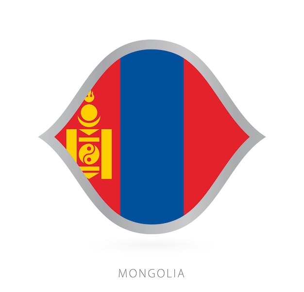 Bandera del equipo nacional de Mongolia con estilo para competiciones internacionales de baloncesto