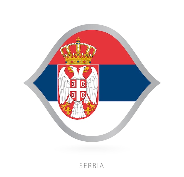 Bandera del equipo nacional de serbia con estilo para competiciones internacionales de baloncesto