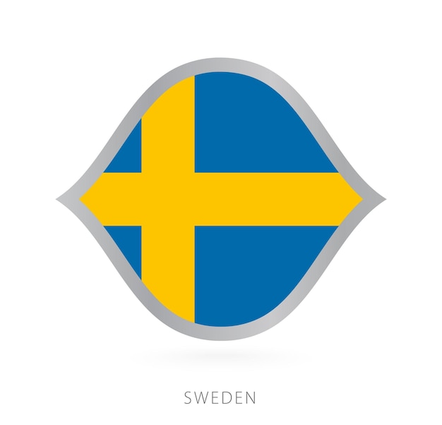 Bandera del equipo nacional de Suecia con estilo para competiciones internacionales de baloncesto