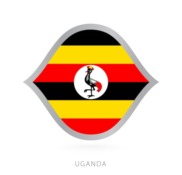 Bandera del equipo nacional de Uganda con estilo para competiciones internacionales de baloncesto