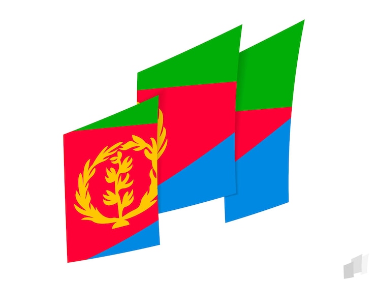 Vector bandera de eritrea en un diseño abstracto rasgado diseño moderno de la bandera de eritrea