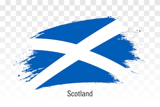 Bandera de Escocia Bandera grunge de Escocia aislada en una ilustración vectorial blanca