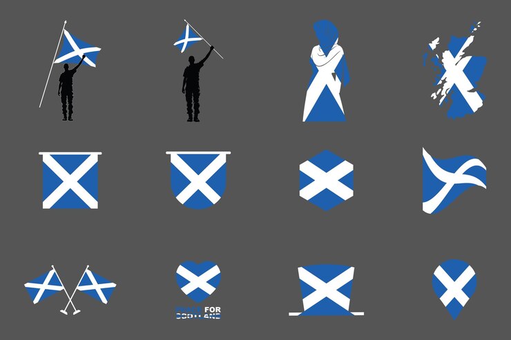 Bandera de Escocia Conjunto Bandera original y simple de Escocia