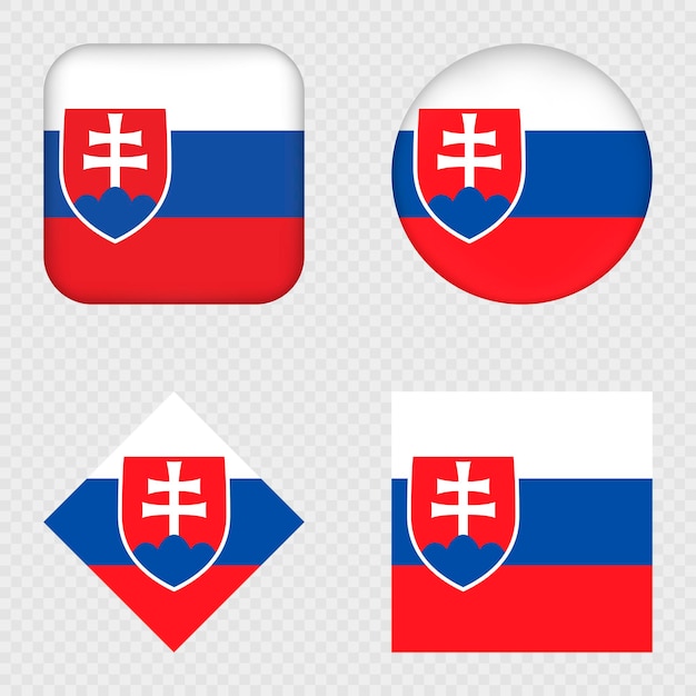 La bandera de Eslovaquia Icons Pack Ilustración vectorial