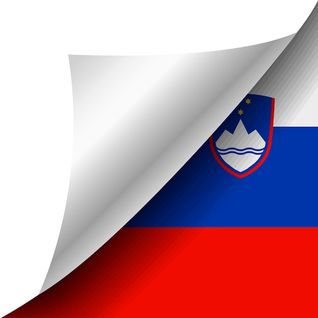 Bandera eslovena oculta con esquina rizada