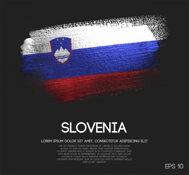 Vector bandera de eslovenia hecha de pintura brillante brillo brillo