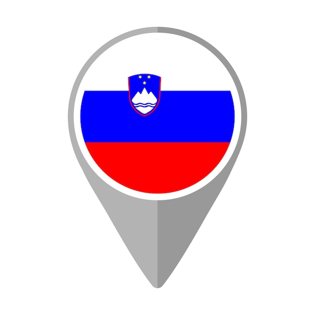Bandera de Eslovenia en el pin de ubicación