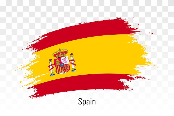 Vector bandera de españa bandera grunge de españa aislada en una ilustración vectorial blanca