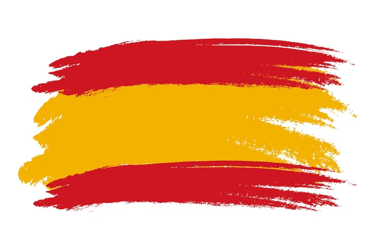 Vector bandera de españa. en el estilo de efecto grunge y acuarela.