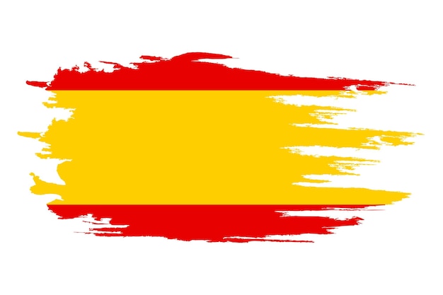 Bandera de España. En el estilo de efecto grunge y acuarela.