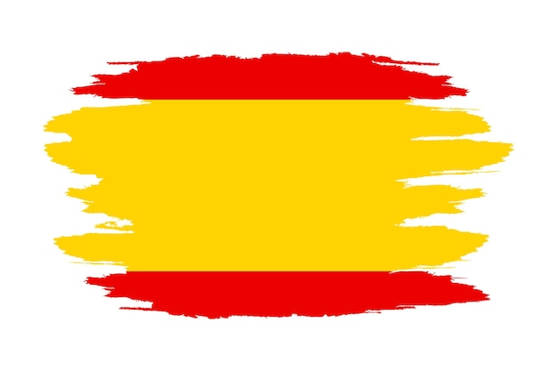 Bandera de España. En el estilo de efecto grunge y acuarela.