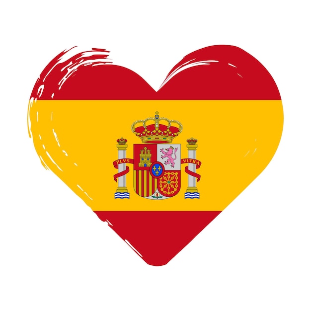 Bandera de España en forma de corazón