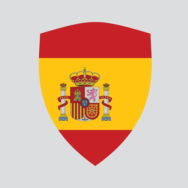 Vector bandera de españa en marco en forma de escudo