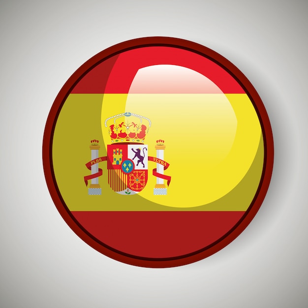 Bandera española aislada diseño de icono