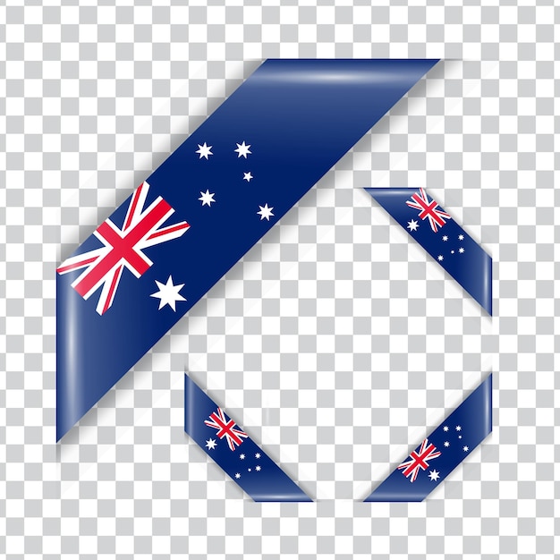 Bandera de la esquina de la cinta de Australia con sombra