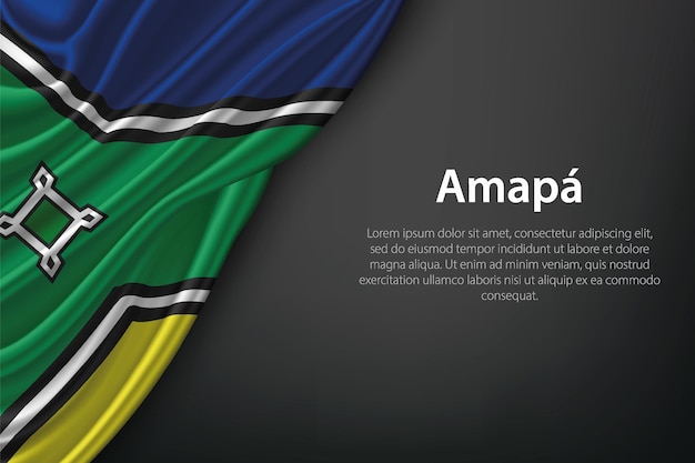 Bandera del estado de Amapa en la tela