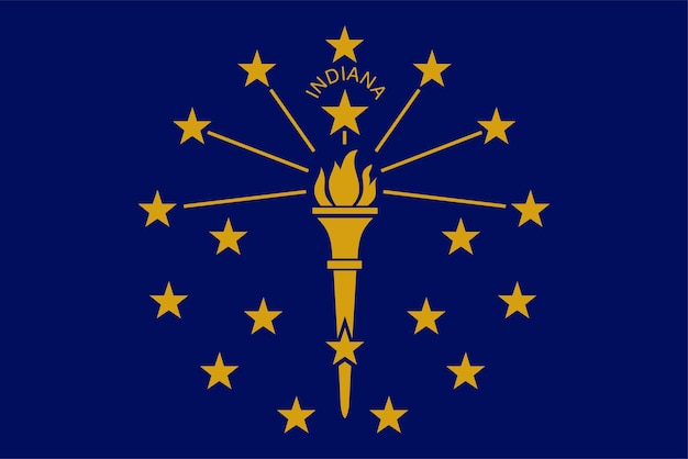 Bandera del estado de Indiana ilustración vectorial