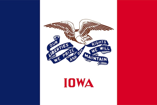 Bandera del estado de iowa ilustración vectorial