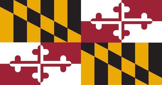 Bandera del estado de Maryland ilustración vectorial