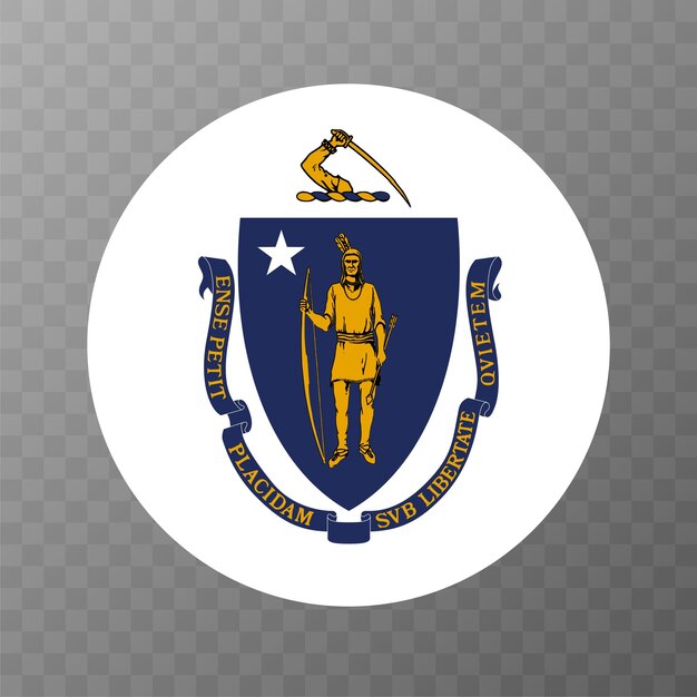 Bandera del estado de Massachusetts Ilustración vectorial