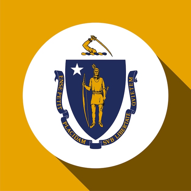 Bandera del estado de Massachusetts Ilustración vectorial
