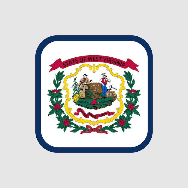 Bandera del estado de Virginia Occidental ilustración vectorial