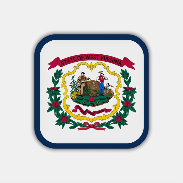 Bandera del estado de Virginia Occidental ilustración vectorial