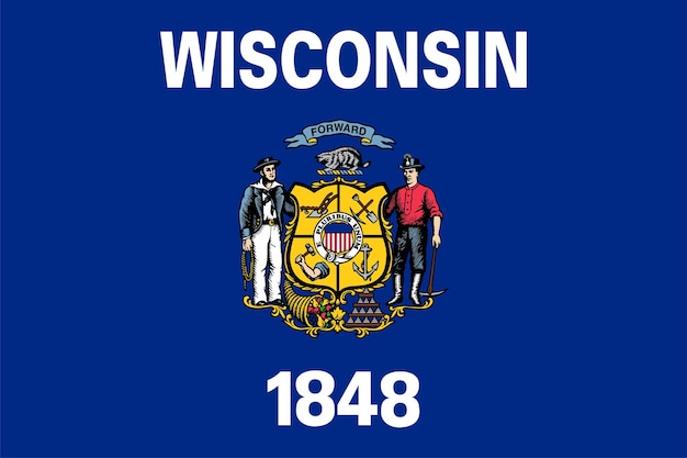 Bandera del estado de Wisconsin Ilustración vectorial