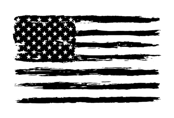 Vector bandera de estados unidos al estilo grunge.