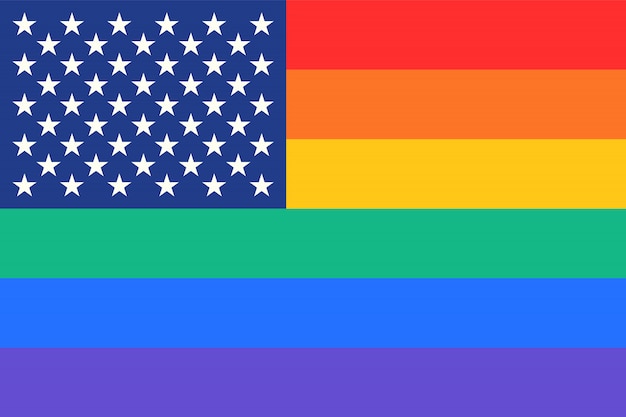 Vector bandera de los estados unidos de américa del arco iris